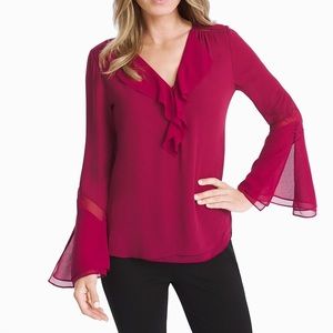 White House Black Market Pink Flowing Blouse Size 14